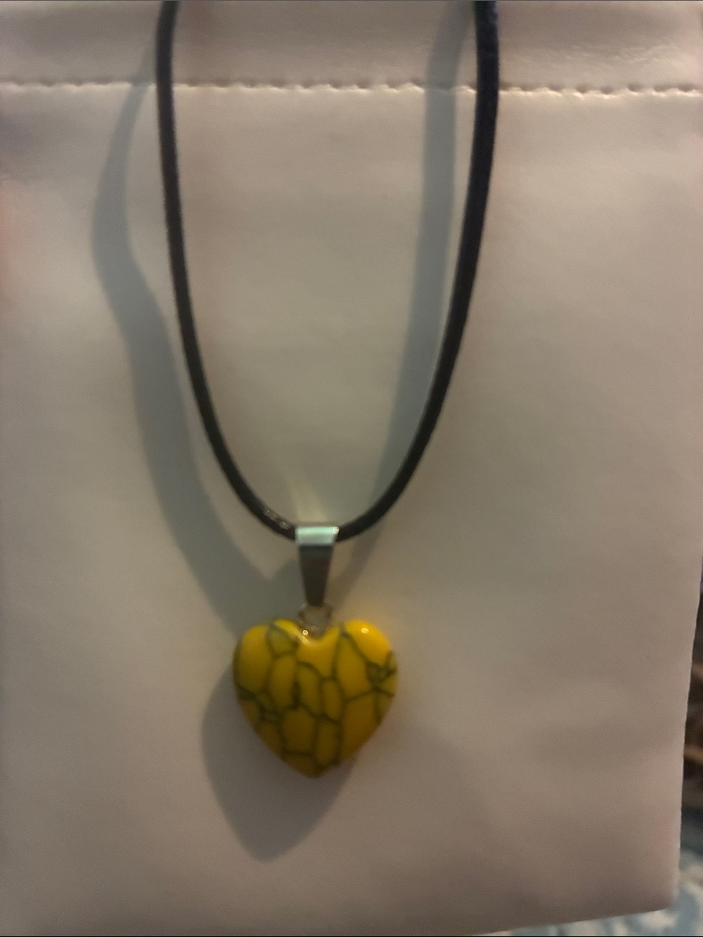 Yellow Heart Pendant Necklace - Women's Jewelry